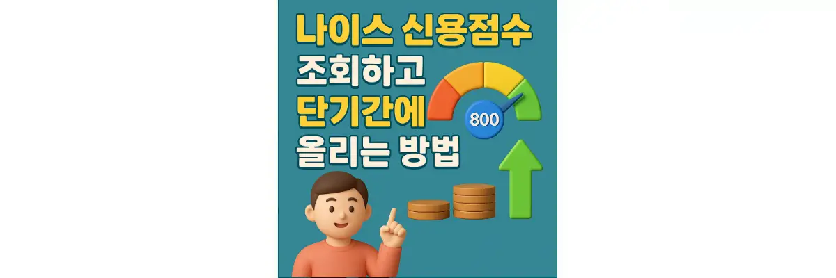 나이스 신용점수 조회하고 단기간에 올리는 방법 나이스 신용점수