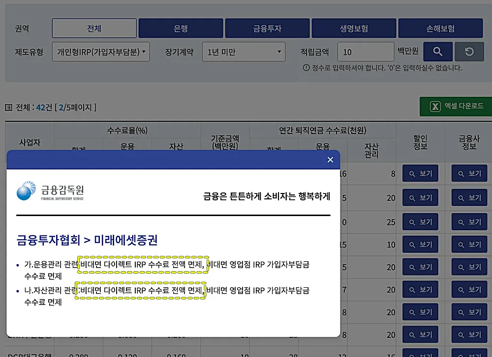 퇴직연금-IRP-수수료-증권사-비대면-면제