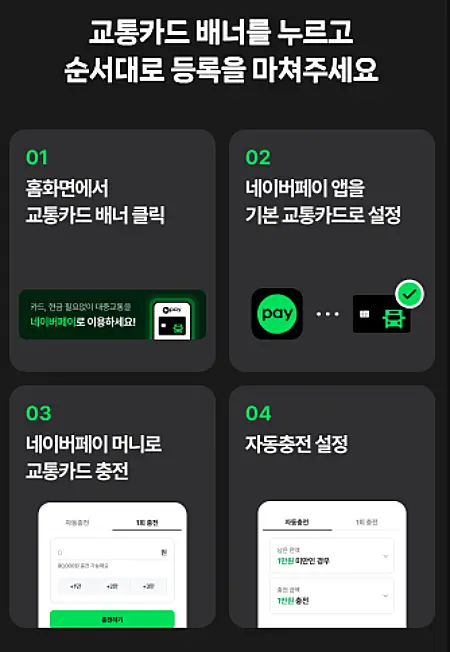 네이버페이 교통카드 이용 방법
