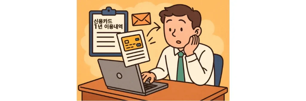 신용카드 1년 이용내역
