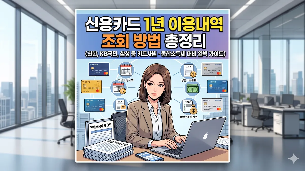 신용카드 1년 이용내역 조회 방법