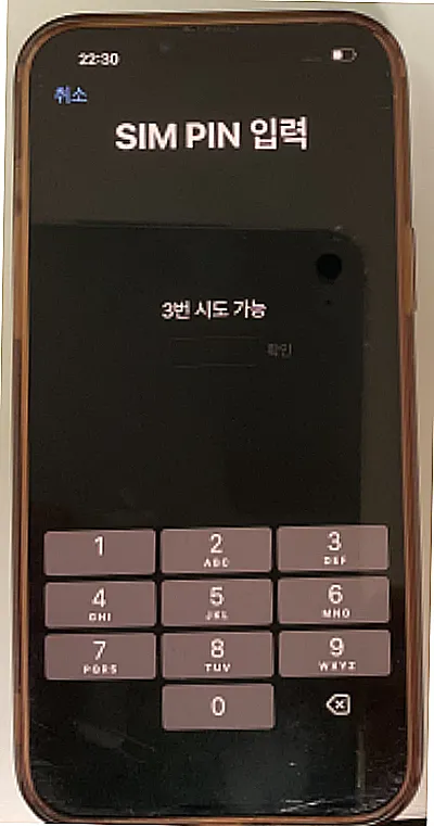 SIM PIN 입력화면