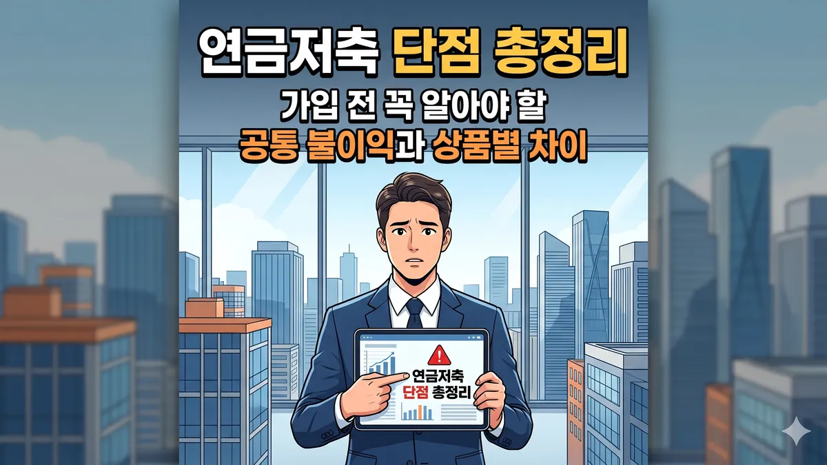 연금저축 단점 총정리