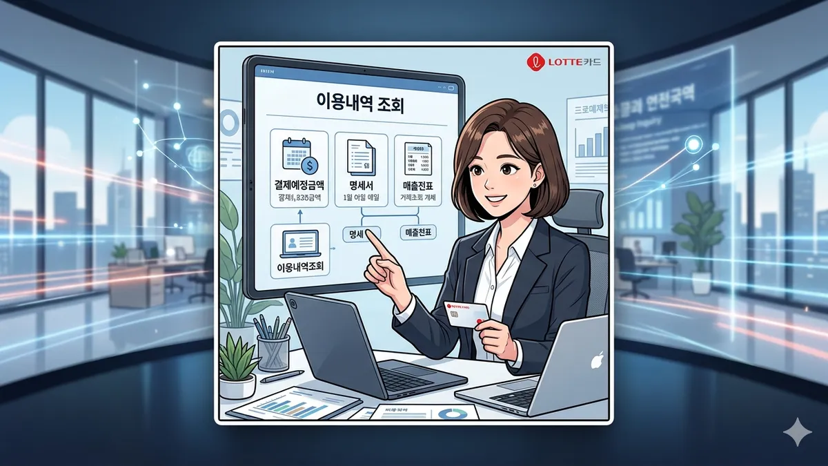 롯데카드 이용내역 조회