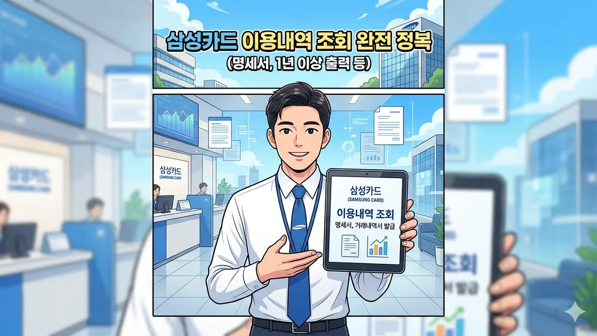 삼성카드 이용내역 조회 방법