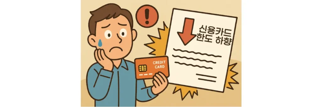 신용카드 한도 하향 불이익