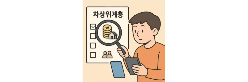 차상위계층 조건을 확인하는 모습