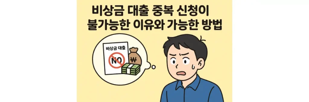 비상금 대출 중복 신청 안 돼 당황한 남자