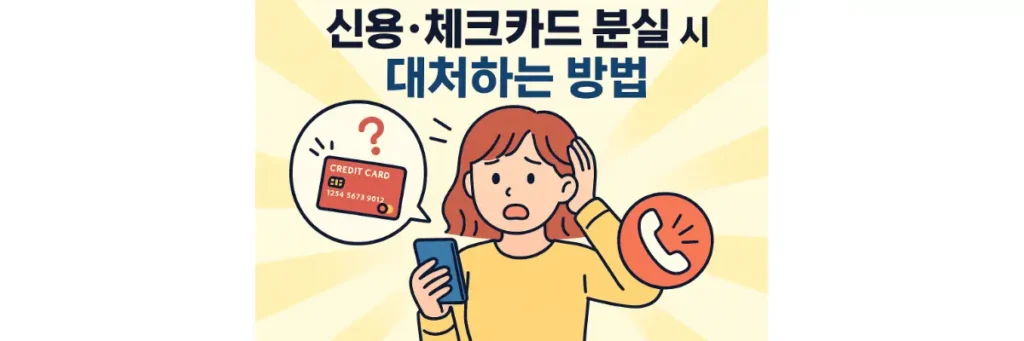 신용카드를 분실해서 당황한 여성의 모습