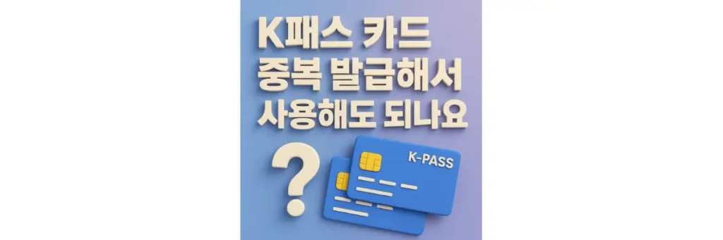 K패스 카드 중복 발급