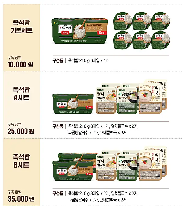 미미카드 제공 즉석밥 세트