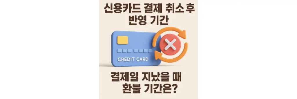 신용카드 결제 취소 후 반영 기간