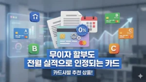 무이자 할부 전월 실적 인정 카드