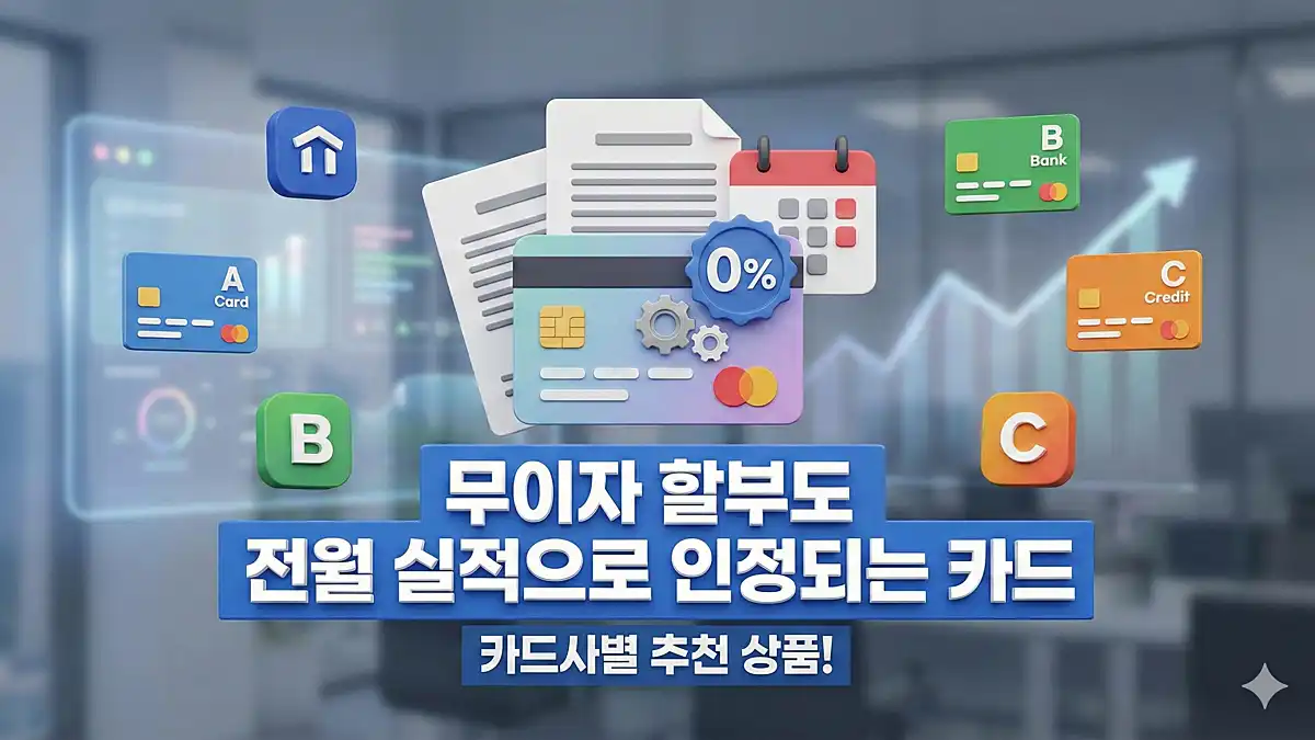 무이자 할부 전월 실적 인정 카드