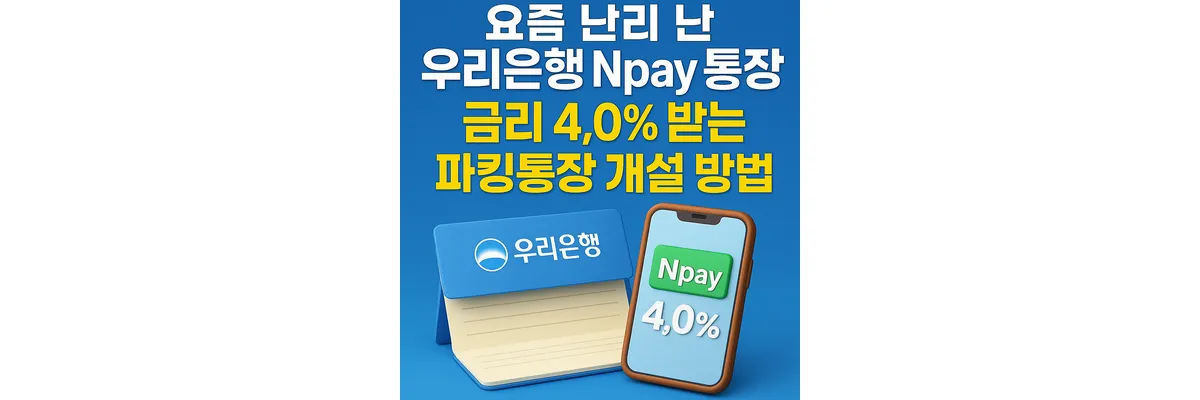 요즘 난리난 우리은행 Npay 통장, 금리 4.0% 받는 파킹통장 개설 방법 우리은행 Npay 통장