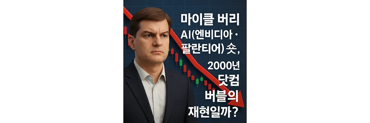 마이클 버리 이미지와 하락하는 차트