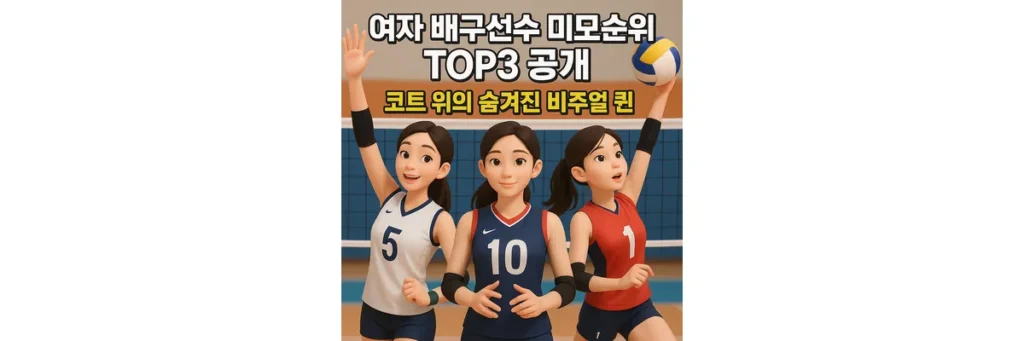 여자 배구선수 3명