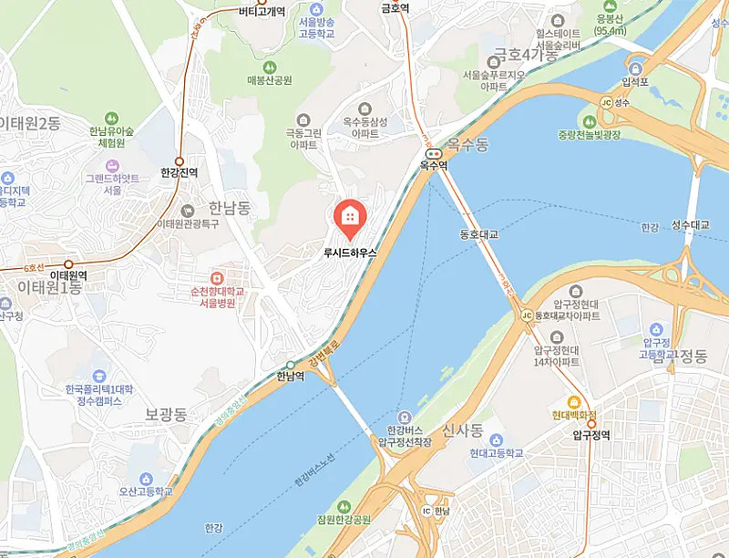 지도에 루시드하우스 위치 표시