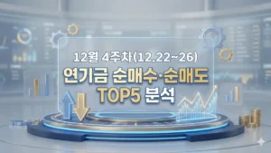 12월 4주차 연기금 순매수, 순매도 TOP5
