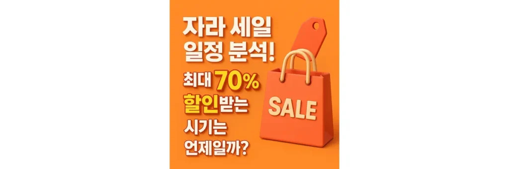 ZARA 글씨와 SALE이라고 표기된 쇼핑백