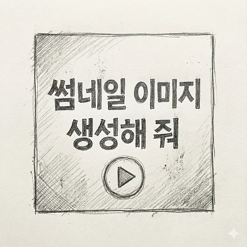 썸네일 이미지 생성해 줘 문자가 잘 생성된 제미나이 이미지