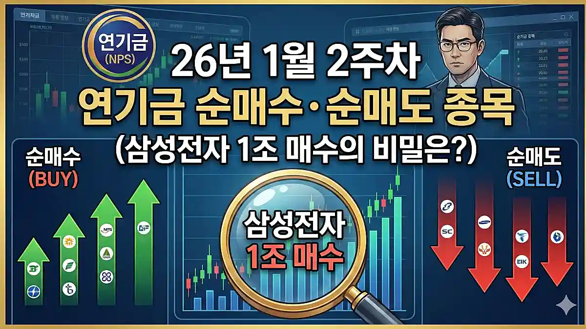 26년 1월 2주차 연기금 순매수, 순매도 상위 종목