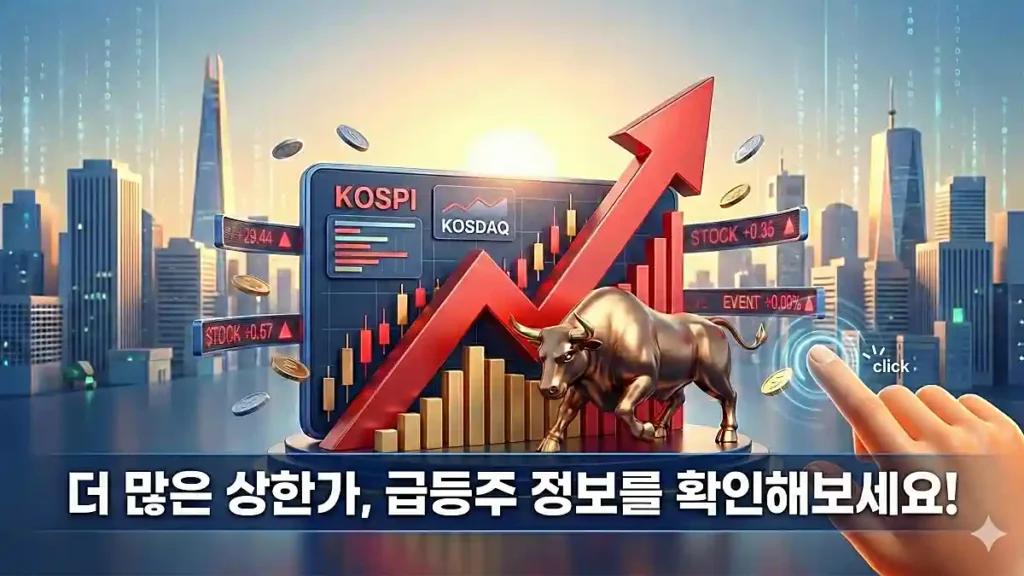 상승하는 그래프와 황소