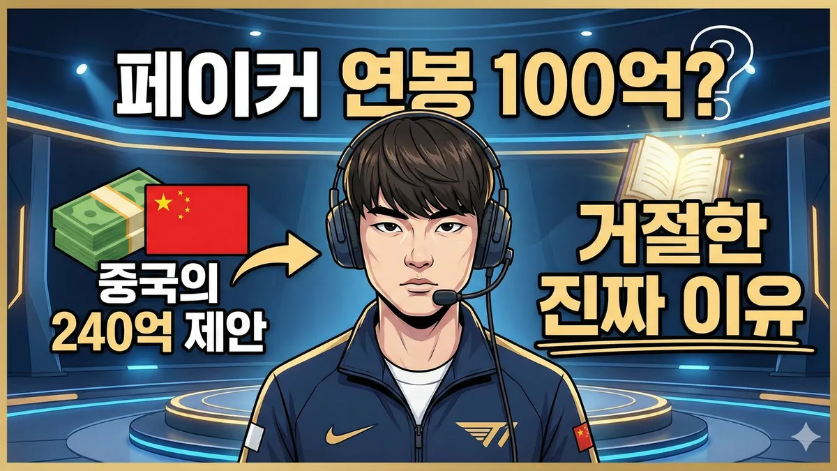 페이커 연봉, 중국의 240억 제안도 거절한 진짜 이유 (2026 최신 분석) 페이커 웹툰 이미지