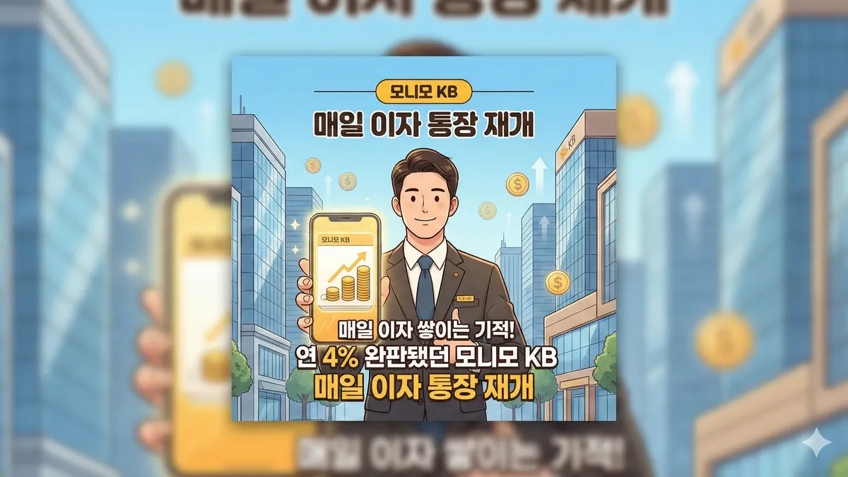 모니모 KB 매일 이자 통장 재개