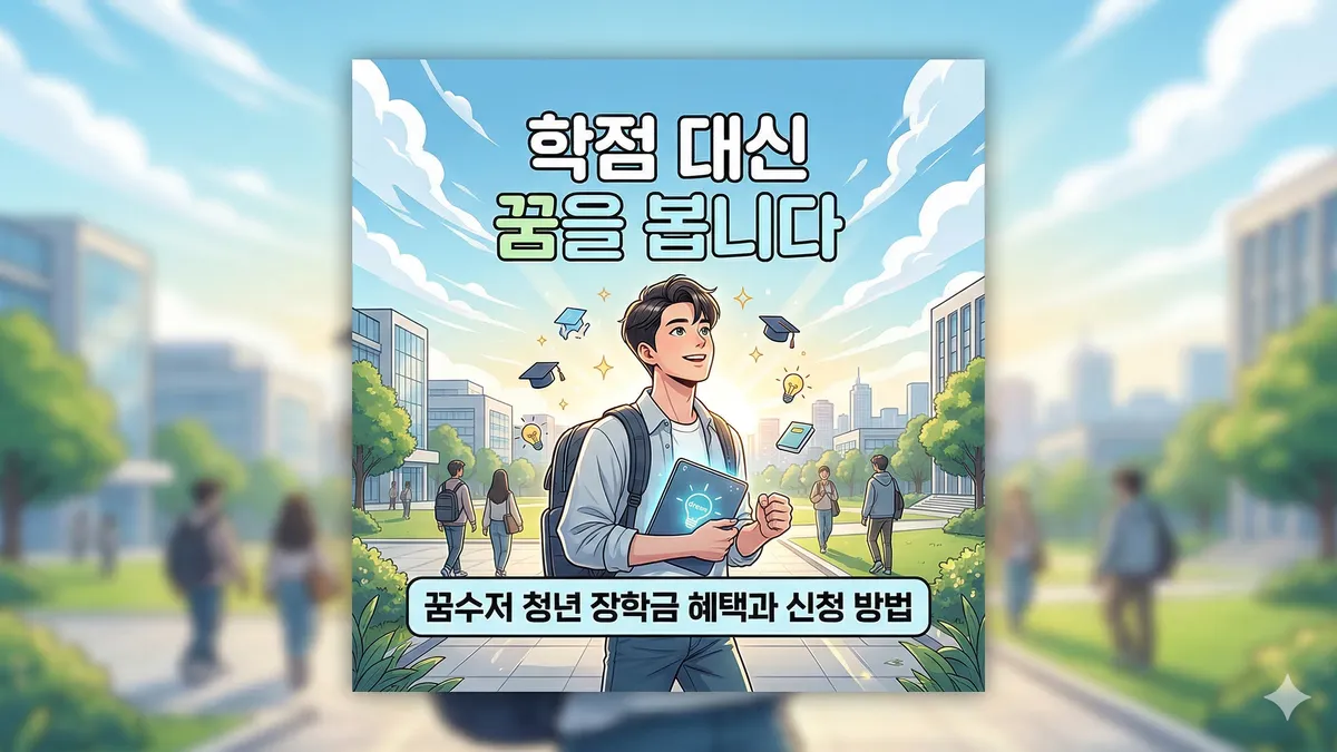 청년이 책을 안고 희망에 부푼 모습