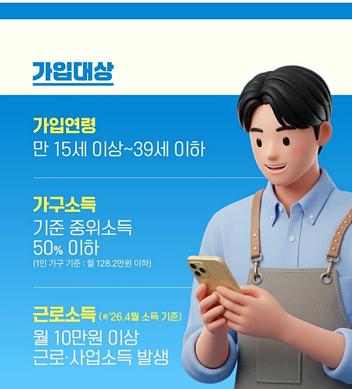 청년내일저축계좌 가입대상 (출처: 정부24)